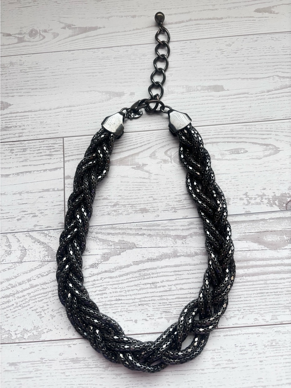 5 for $25! Black Braided Statement Necklace Women Jewelry